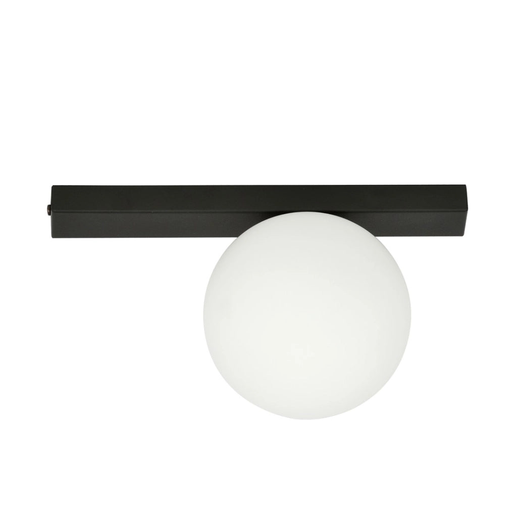 Plafoniera Emibig FIT 1 E14 metallo nero/opalina 30cm
