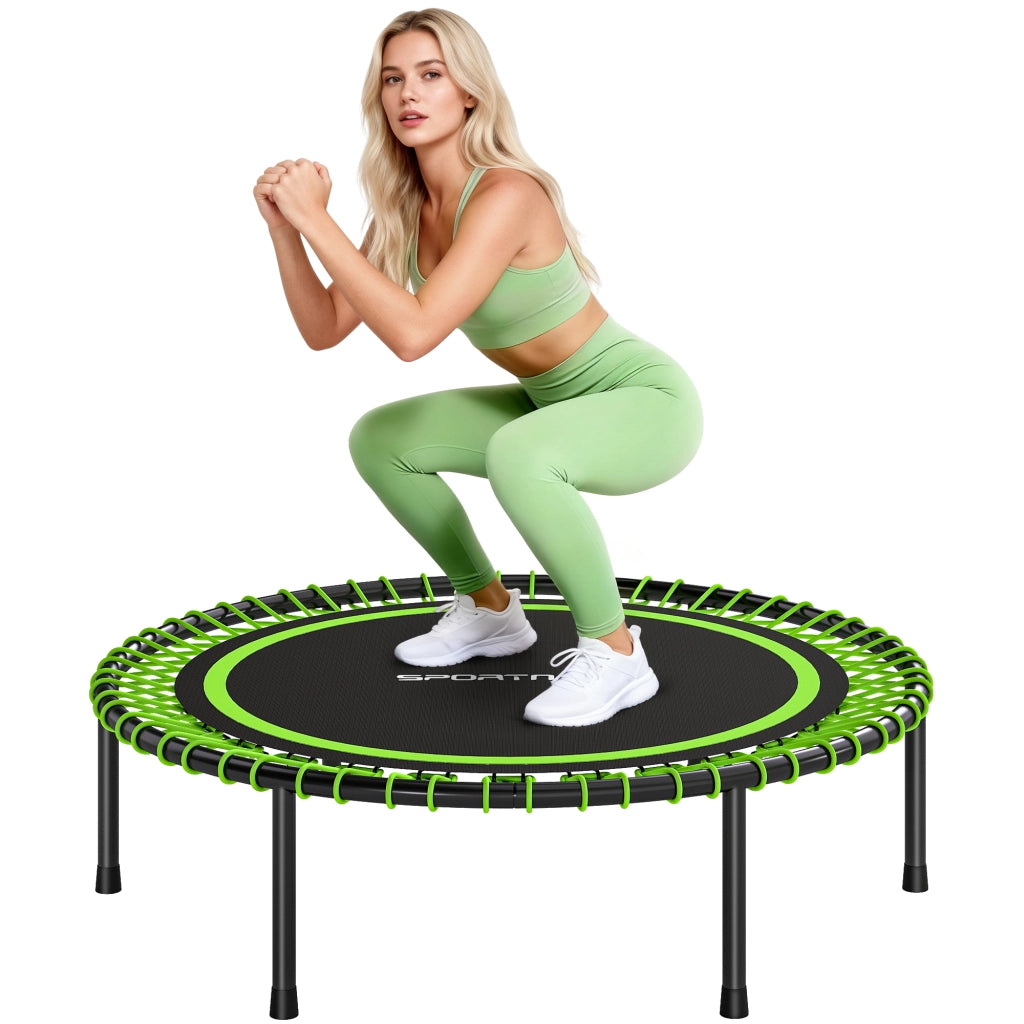 Trampolino Fitness ?114 cm ¨C Xylo ¨C Struttura Acciaio Reforzato Verde e Nero