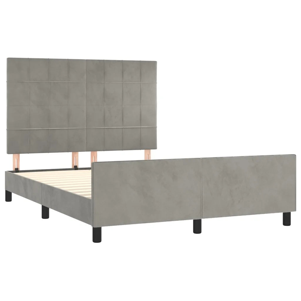 Giroletto senza Materasso Grigio Chiaro 140x190 cm Velluto 3125751