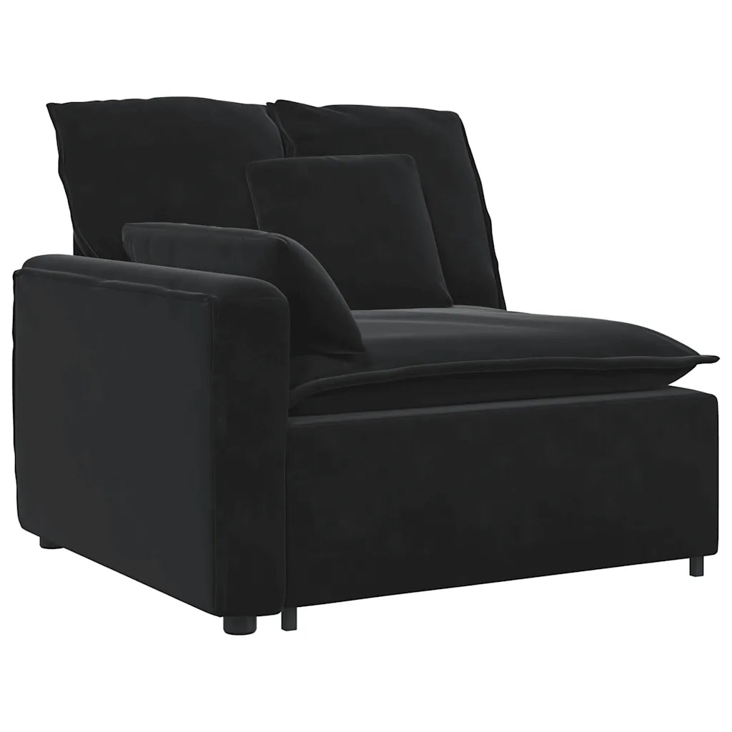 Divano Modulare con Cuscini Nero 3321134