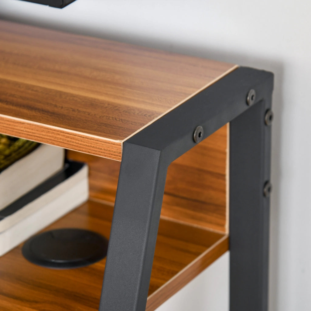 Scrivania per Computer ¨C Xylo ¨C Legno Noce e Metallo Nero 84x45x85cm