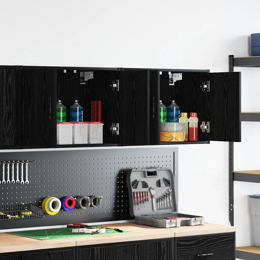 Pensili per Garage 2 pz Neri in Legno Multistrato CFW8542166