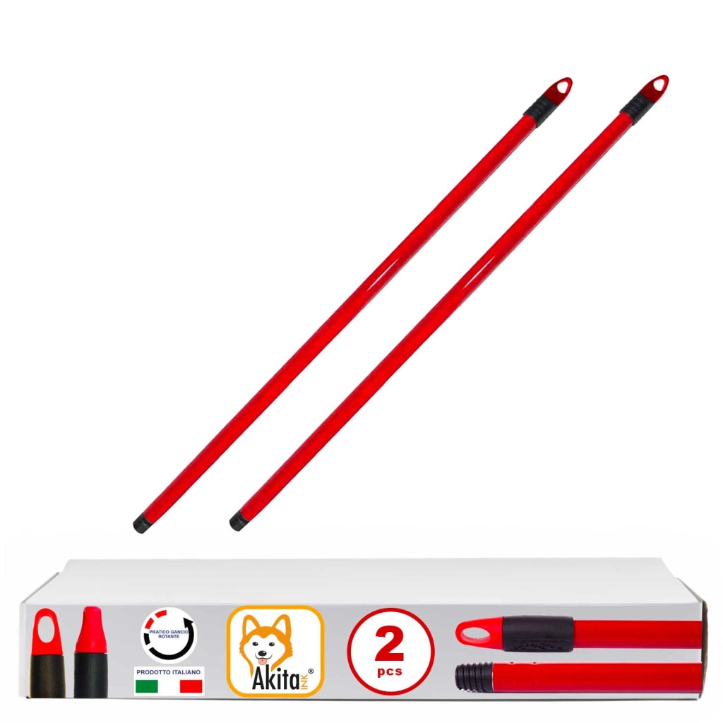 Akitaink 2 Manici Scopa Metallo Universale 130 cm