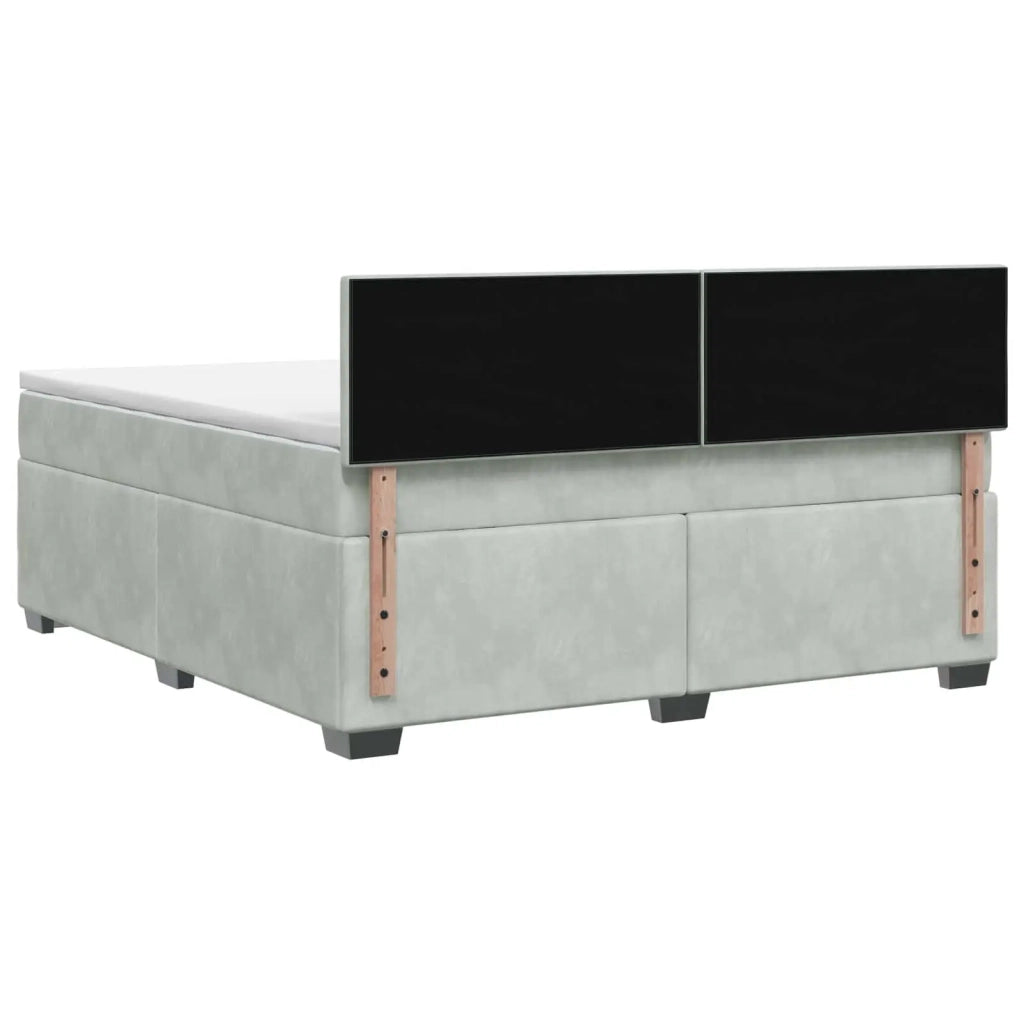 Letto con Box Spring, Materasso e LED Grigio Chiaro Velluto 3452222