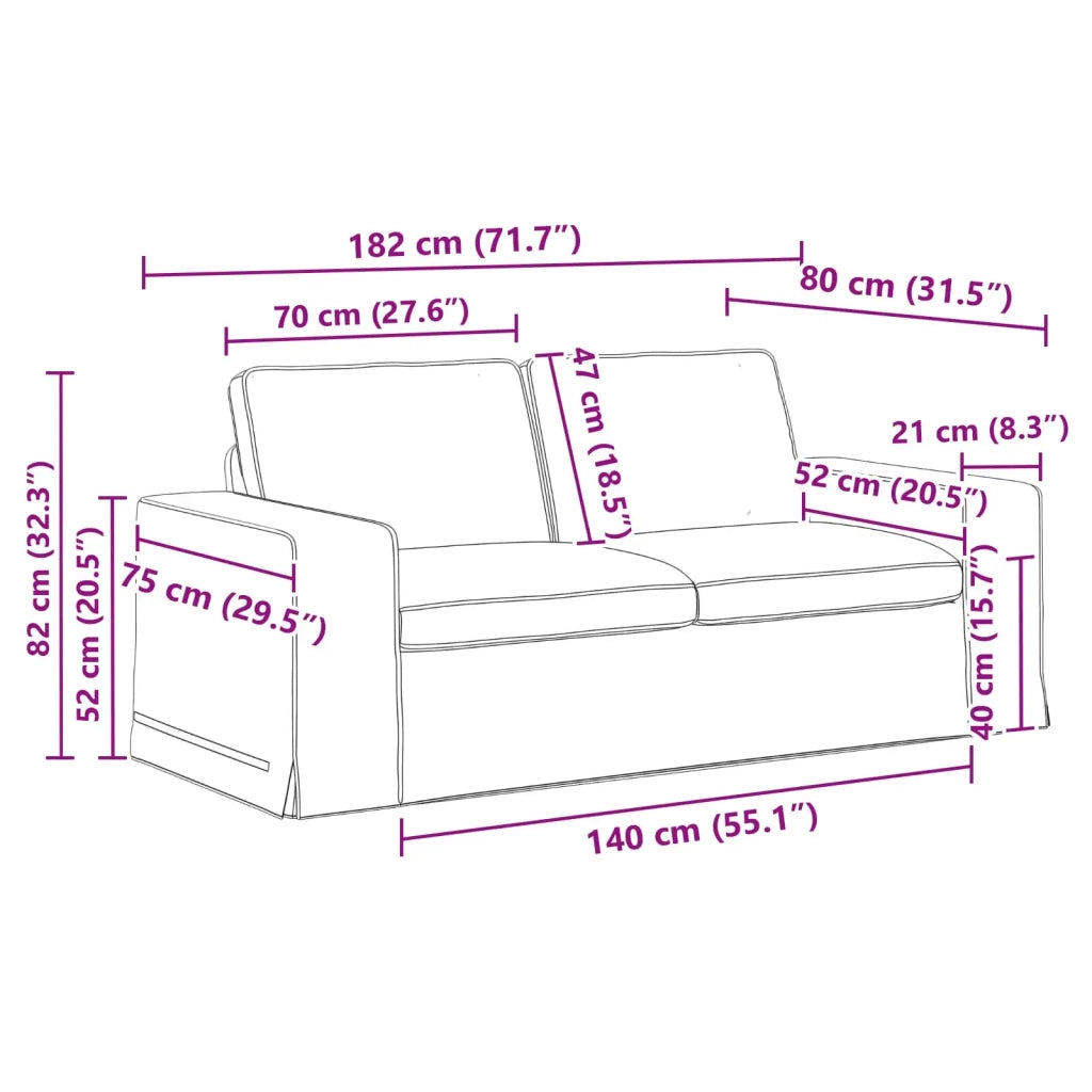 Set di divani 2 pcs Grigio chiaro 182 x 80 x 82 cm Tessuto 3407544