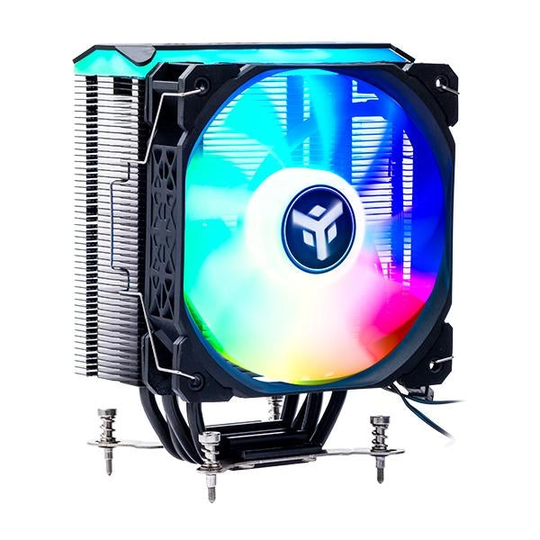 ITEK DISSIPATORE AD ARIA ICY-4HLA - SKT UNIVERSALE, 180W TDP, 4 HP, VENTOLA 12CM, FULL BLACK, ARGB