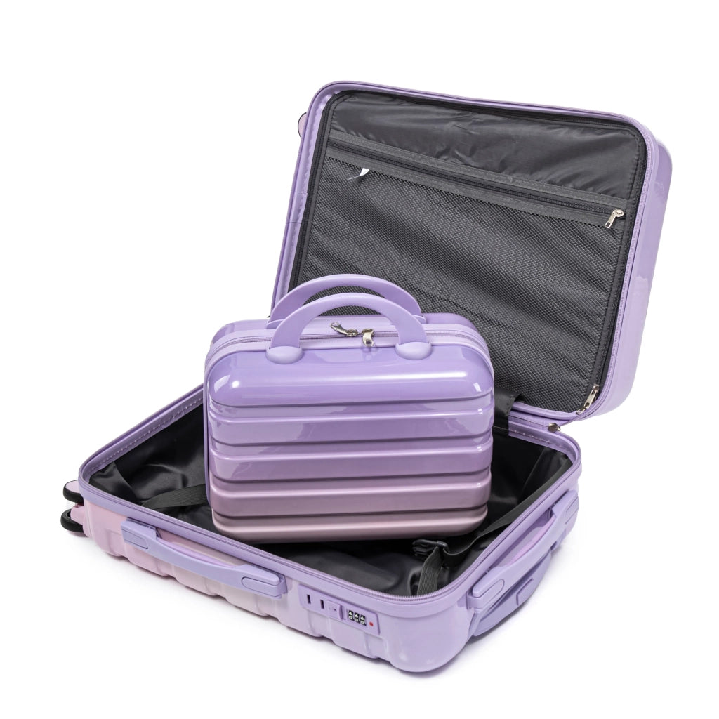 Set valigie rigide 2 pezzi con spinner e combinazione, viola, include beauty case 14