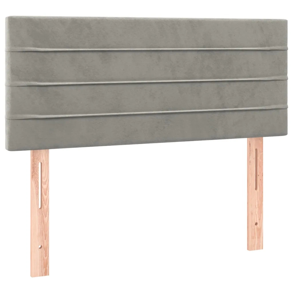 Letto a Molle con Materasso e LED Grigio Chiaro 100x200 cm Velluto