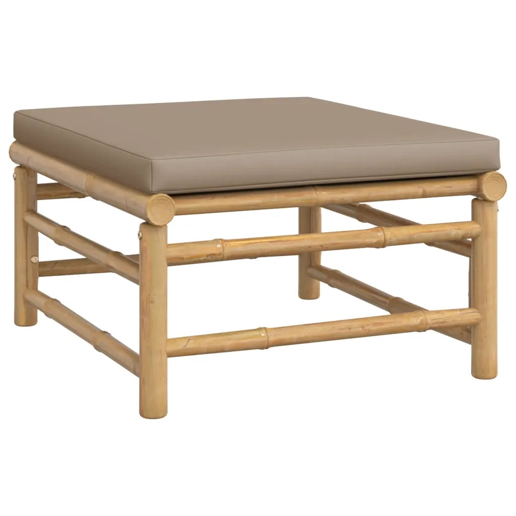 Set Salotto da Giardino 4pz con Cuscini Tortora Bambù 3155139