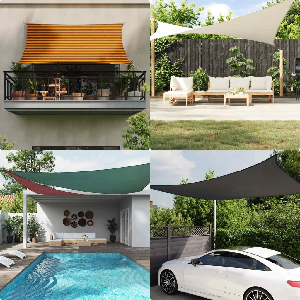 Vela Parasole | Telo Ombra | Vela da ombra solare Arancione e Marrone 7 x 5 m