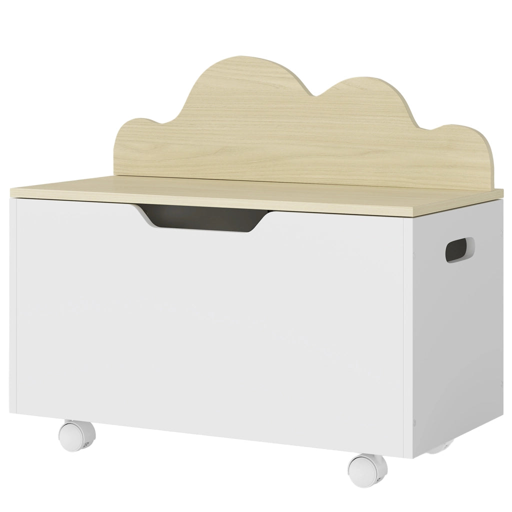 Cofanetto portagiochi con ruote e coperchio ¨C Minimal ¨C 59x30x53 bianco