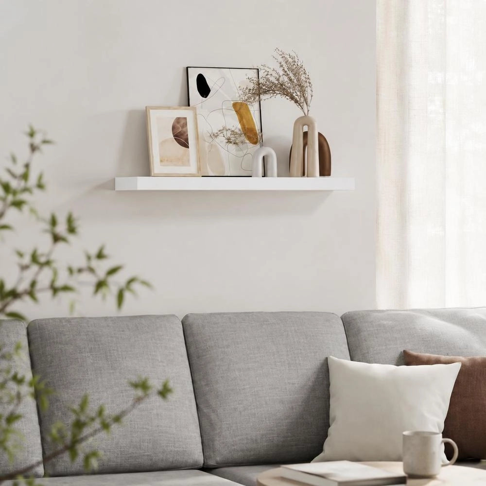 Floating Shelf, White, 80x23.5x3.8 Cm, MDF