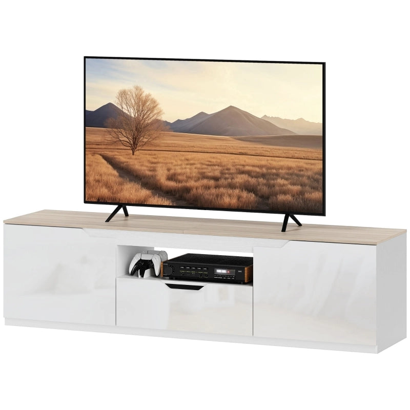 Mobile porta TV bianco e naturale 160 cm