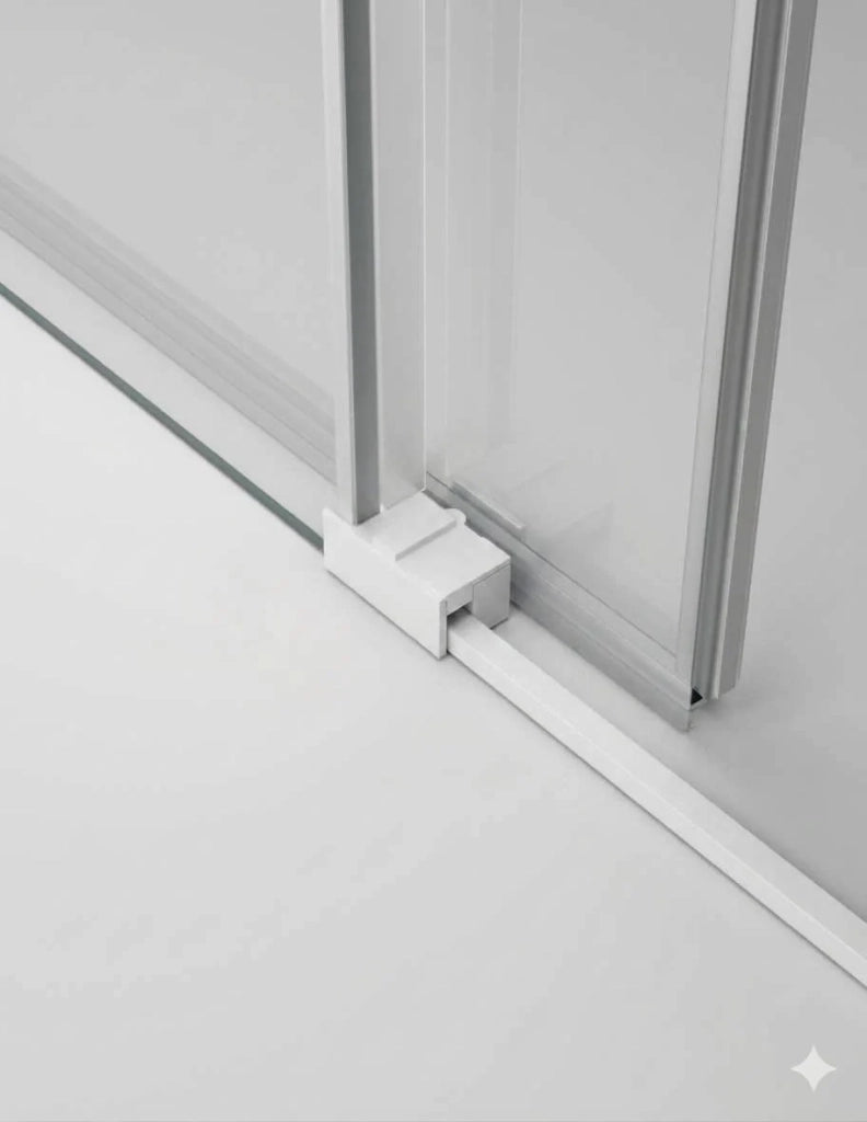 Box doccia THALASSA (BASIC) 1+1 con lato fisso laterale 180x80 cm Bianco vetro trasparente