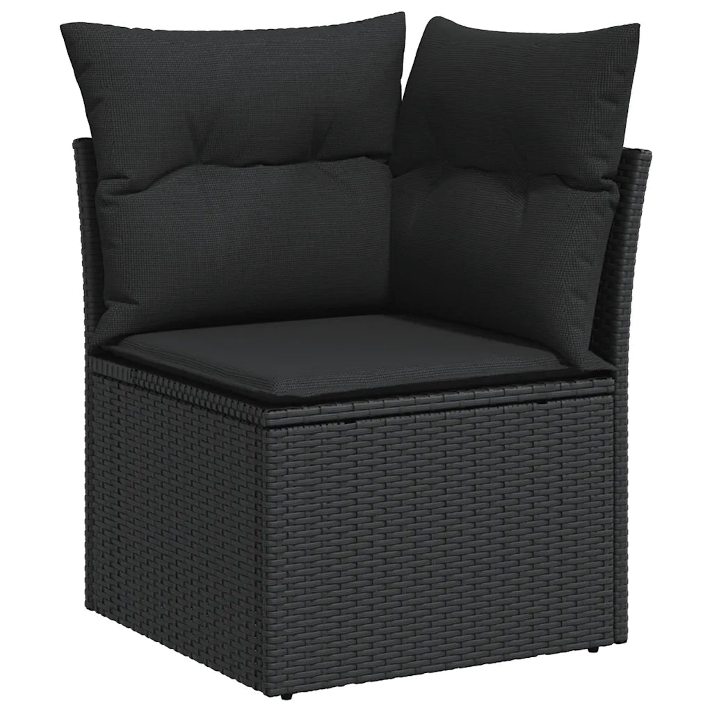 Set Divani da Giardino con Cuscini 7pz Nero Polyrattan 3327114