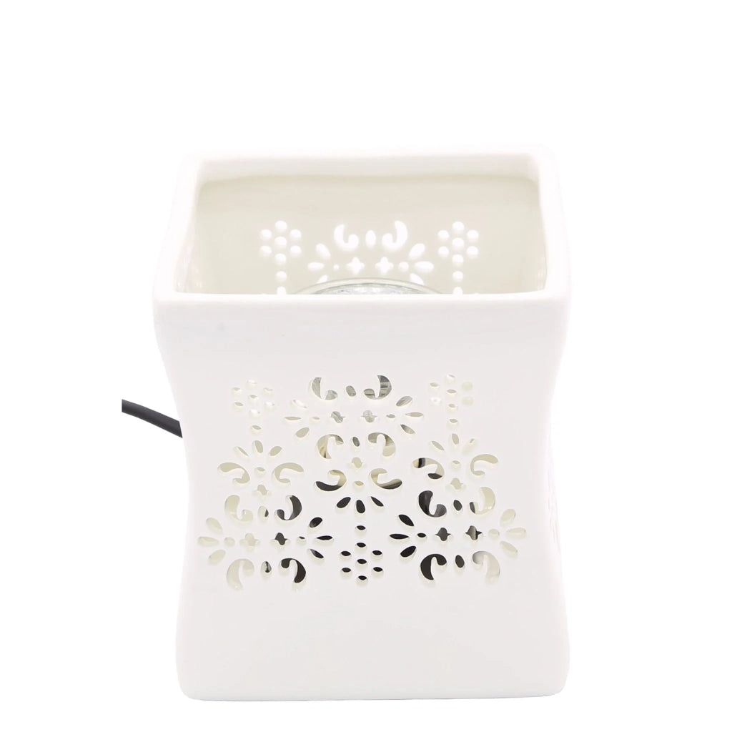 Diffusore di profumo elettrico design elegante atmosfera calda 25 W in plastica bianca 13_0017528