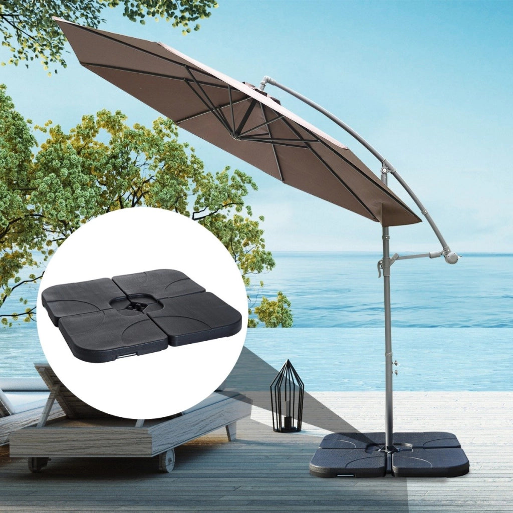 EasyComfort Set 4pz Base per Ombrellone da Giardino in Plastica 50 × 50 × 7.5cm