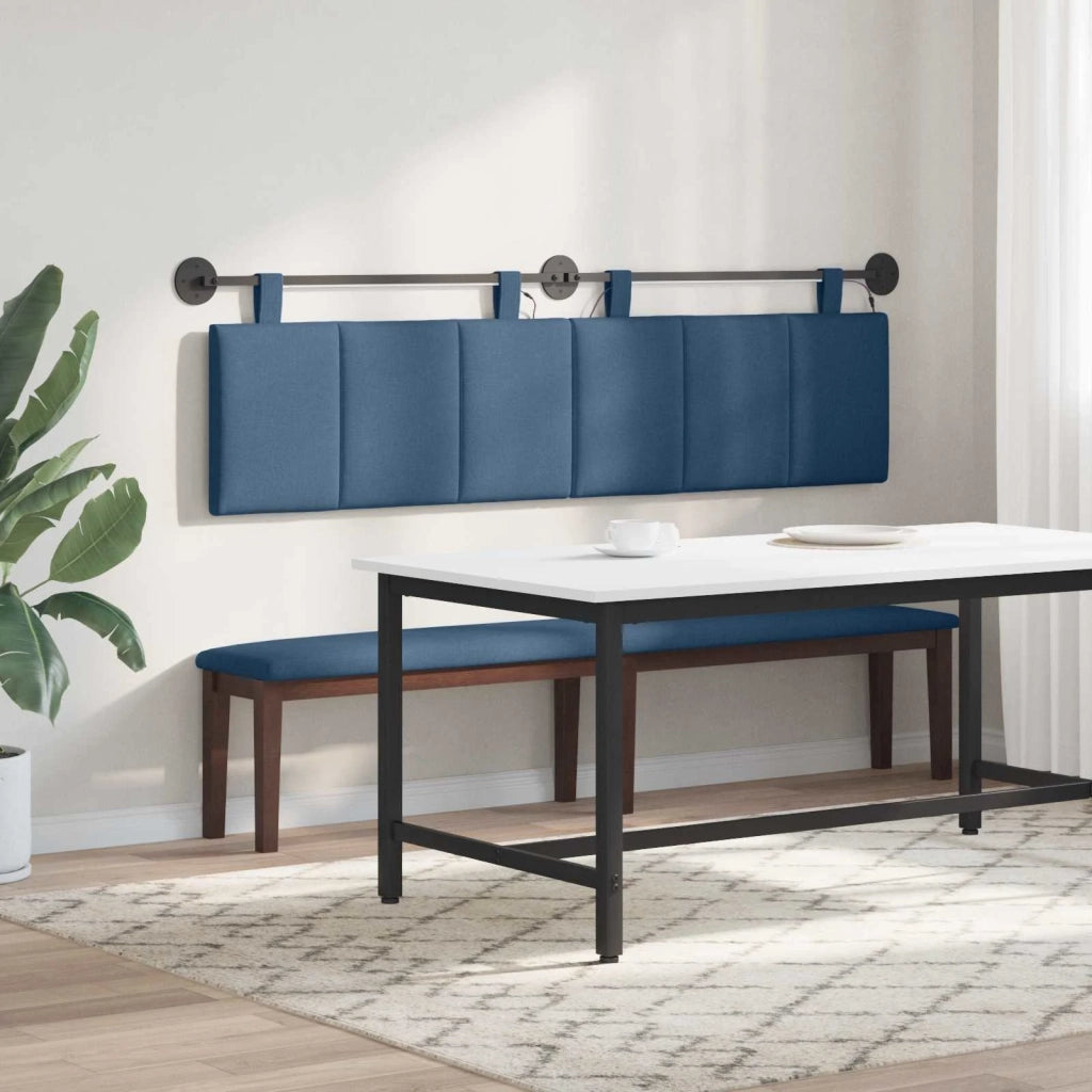 Testiera | Testata sospesa Con luce LED Blu Tessuto
