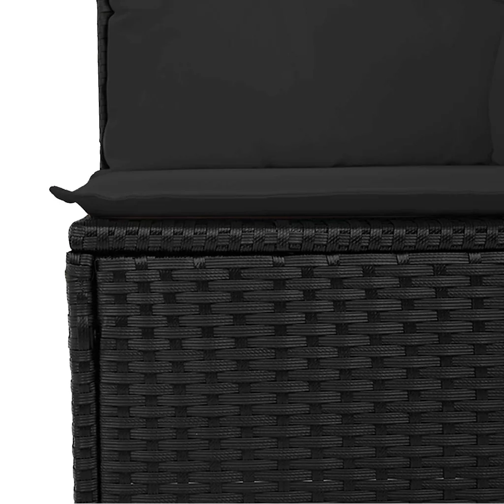Set di divani con cuscino 5 pz | Set Salotto da Giardino Nero polyrattan