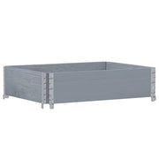 Fioriera rialzata per piante fiori terrazza giardino 80 x 60 cm legno massello di pino grigio 02_0037878
