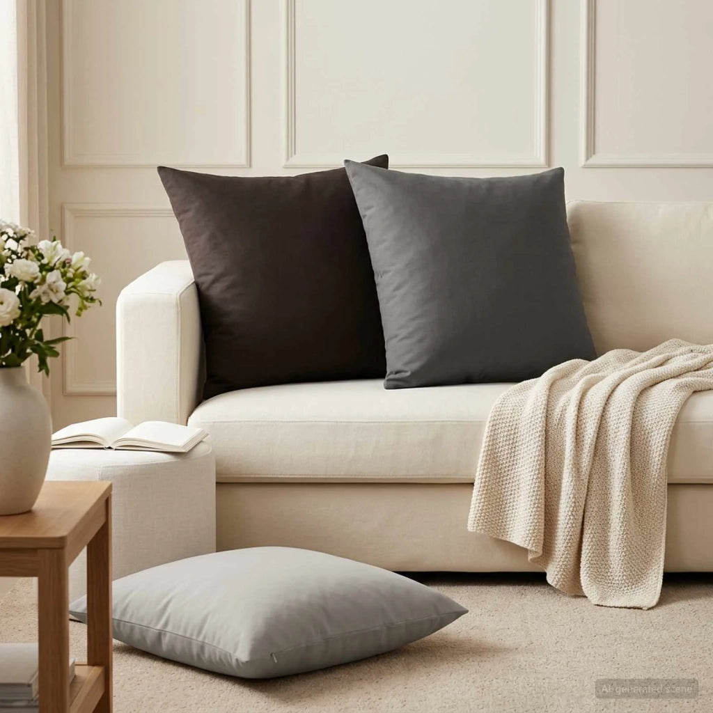 Cuscino con cuscino HEERLEN 2 pz Antracite Poliestere 928090