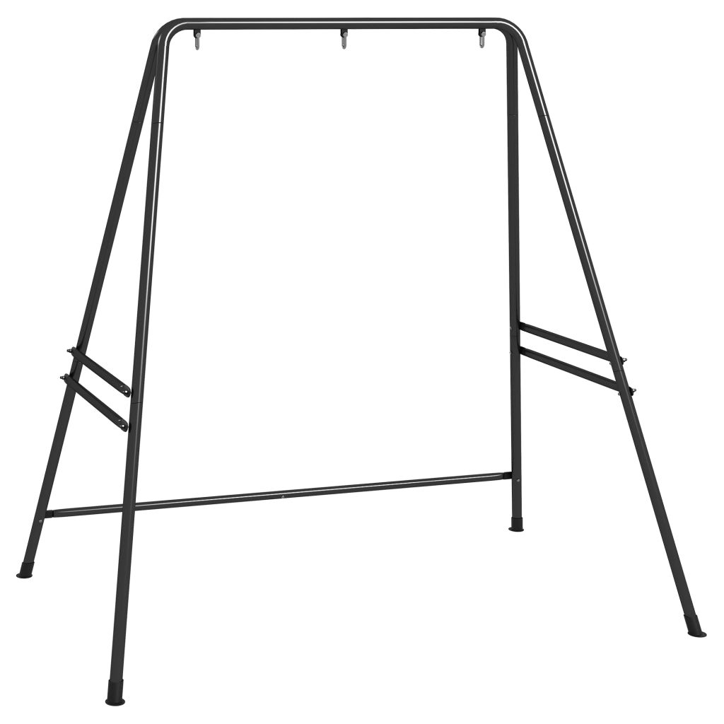 Supporto per sedia sospesa in acciaio nero, struttura per poltrona pensile da giardino e interno, robusto, fino a 150 kg, 178 x 143 x 180 cm