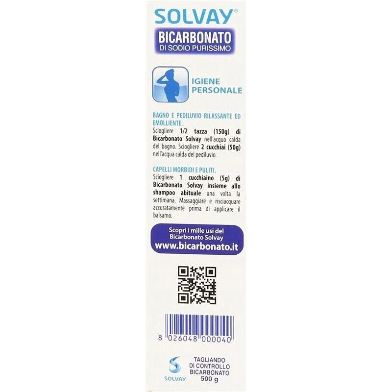 SOLVAY BICARBONATO DI SODIO PURISSIMO 500 GR
