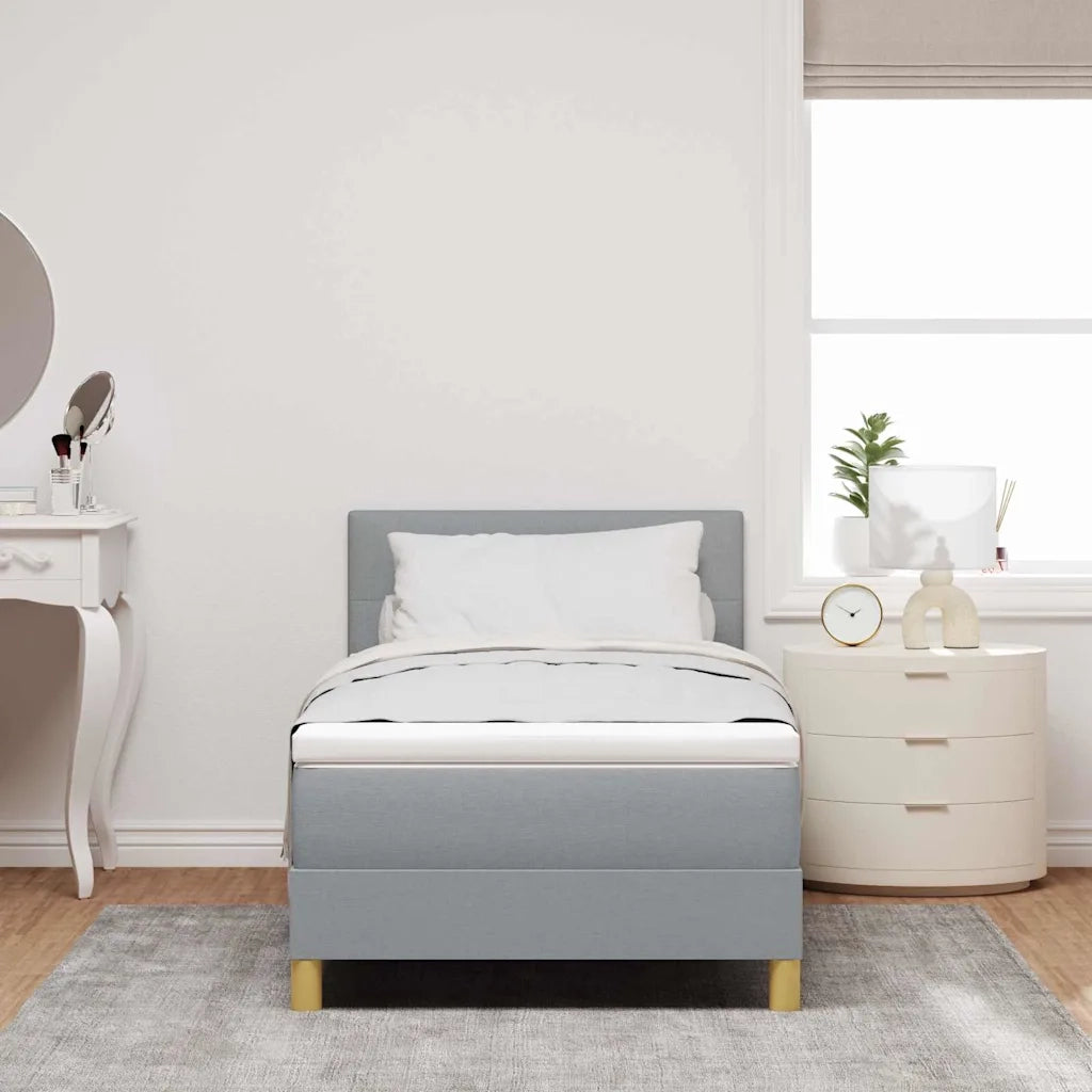 Letto a molle con cuscino Grigio chiaro 90 x 190 cm Tessuto 3338881