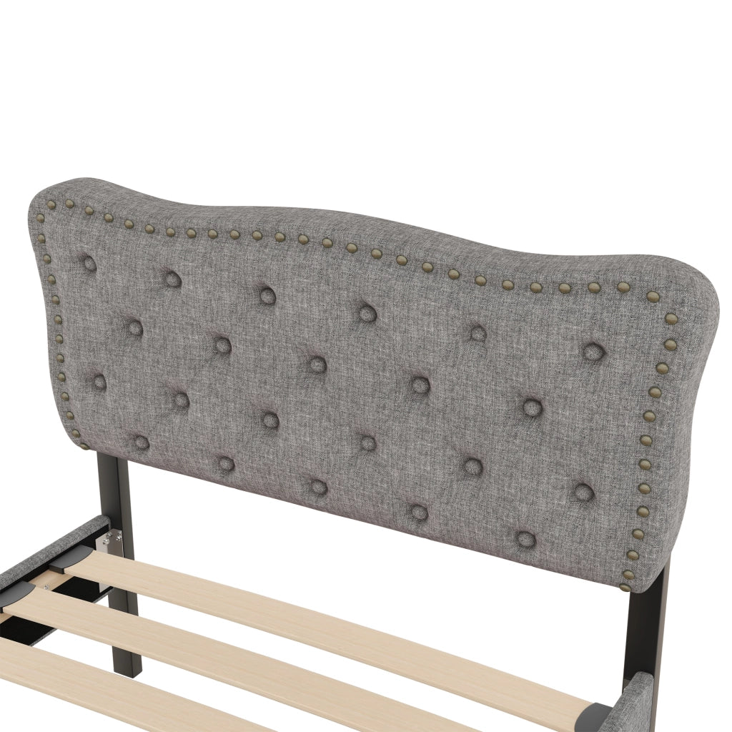 Letto Imbottito con Cassetti ¨C MINIMAL ¨C Grigio 90x200
