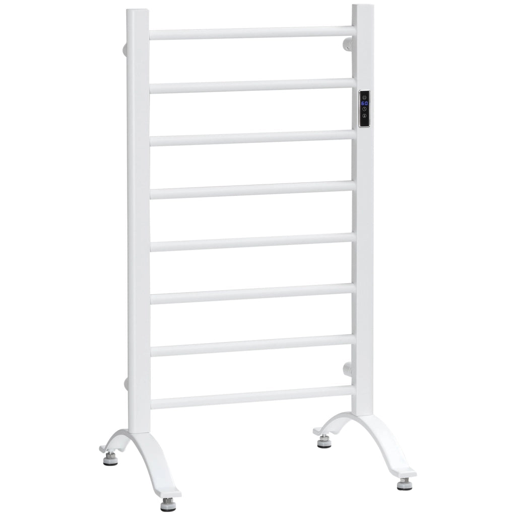 Scaldasalviette Elettrico 8 Barre 50x45x80 cm in Acciaio al Carbonio Bianco