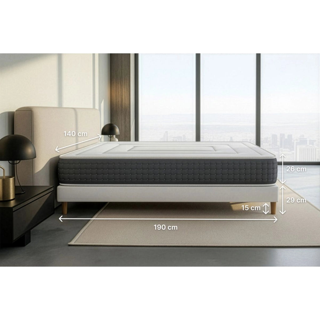 Set materasso e base 140x190 cm - Vingt-Six