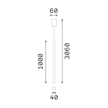 Lampada a Sospensione Look Altezza 100 Cm Finitura Nero Dimmerabile Ideal Lux