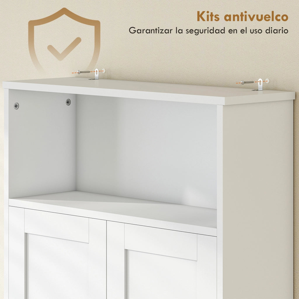 Armadio da Bagno con Ante ¨C Minimal ¨C Bianco 64x21x173,5 cm