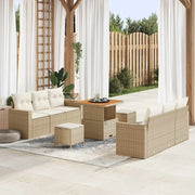 Set Divano da Giardino con cuscino 9 pcs beige e panna 3363516