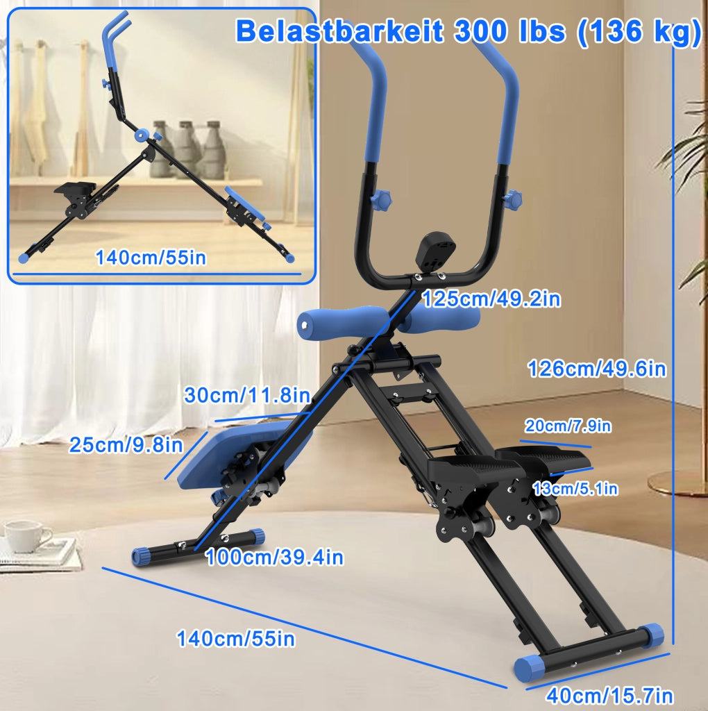 STEPPER 2 in 1 con Allenatore Addominali 92x33x22 cm Nero e Blu