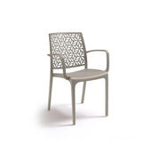 SEDIA NINFA 56X56XH81CM TAUPE CON BRACCIOLI.