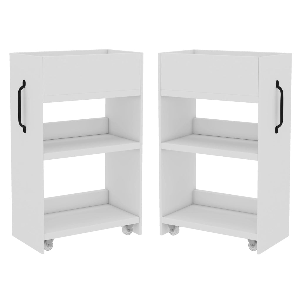 Libreria con Ruote e Cassetti ¨C MINIMAL ¨C Legno, Ripiani, 52x50x75 cm
