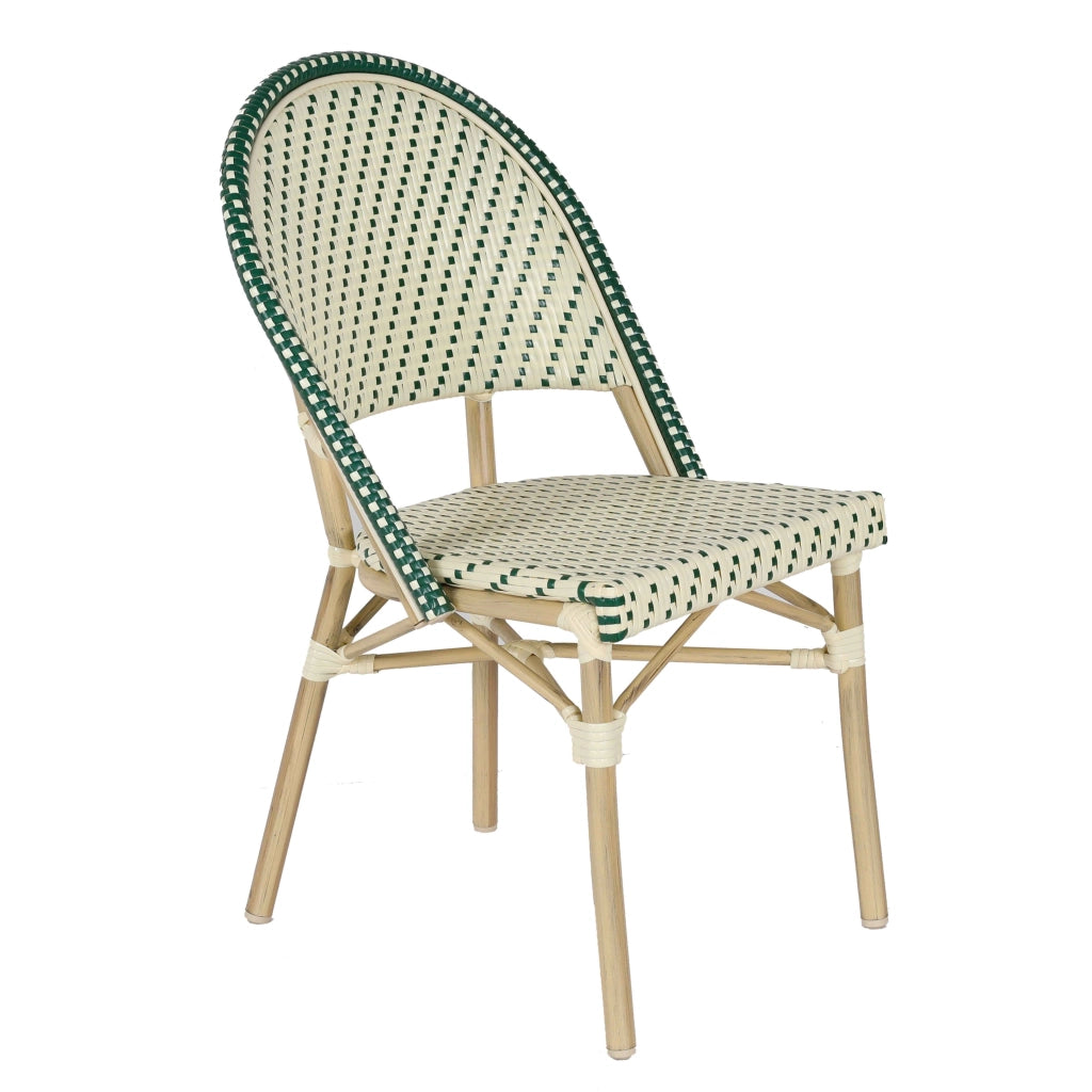Oviala - Sedia da giardino in rattan verde e alluminio