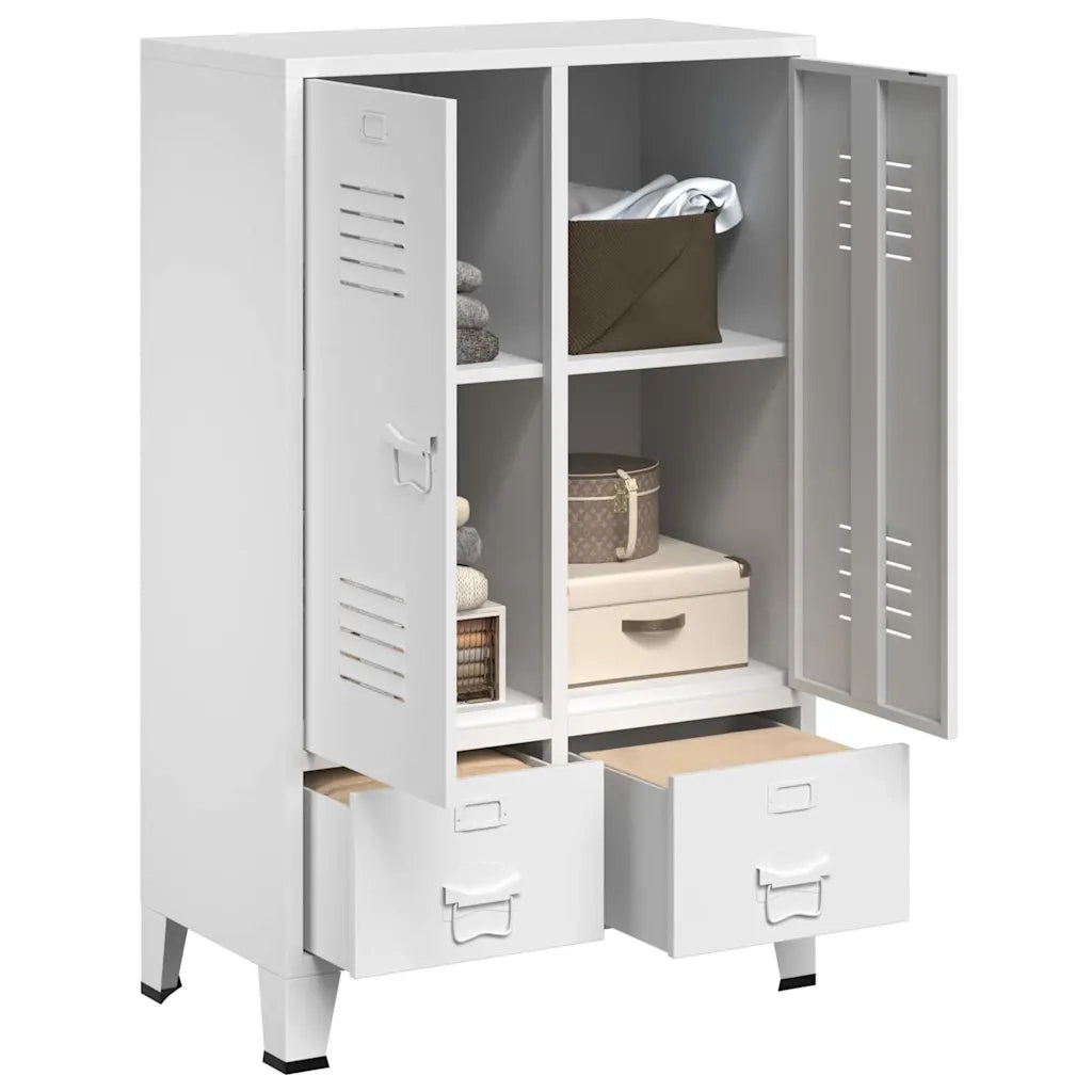 Armadio Industriale Bianco 67x35x107 cm in Acciaio 339611