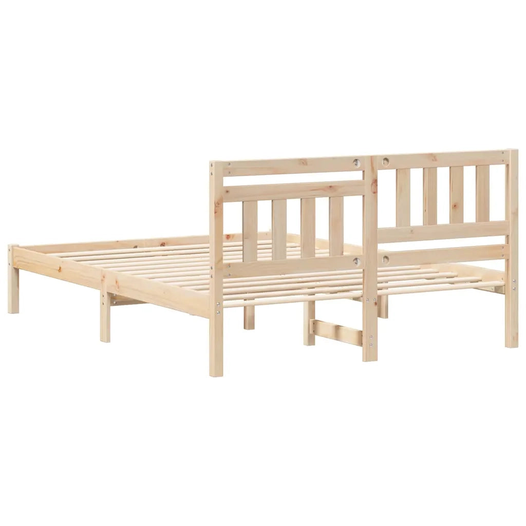 Letto matrimoniale | Letto per adulti | Struttura del letto Marrone 120 x 190 cm Pino massello