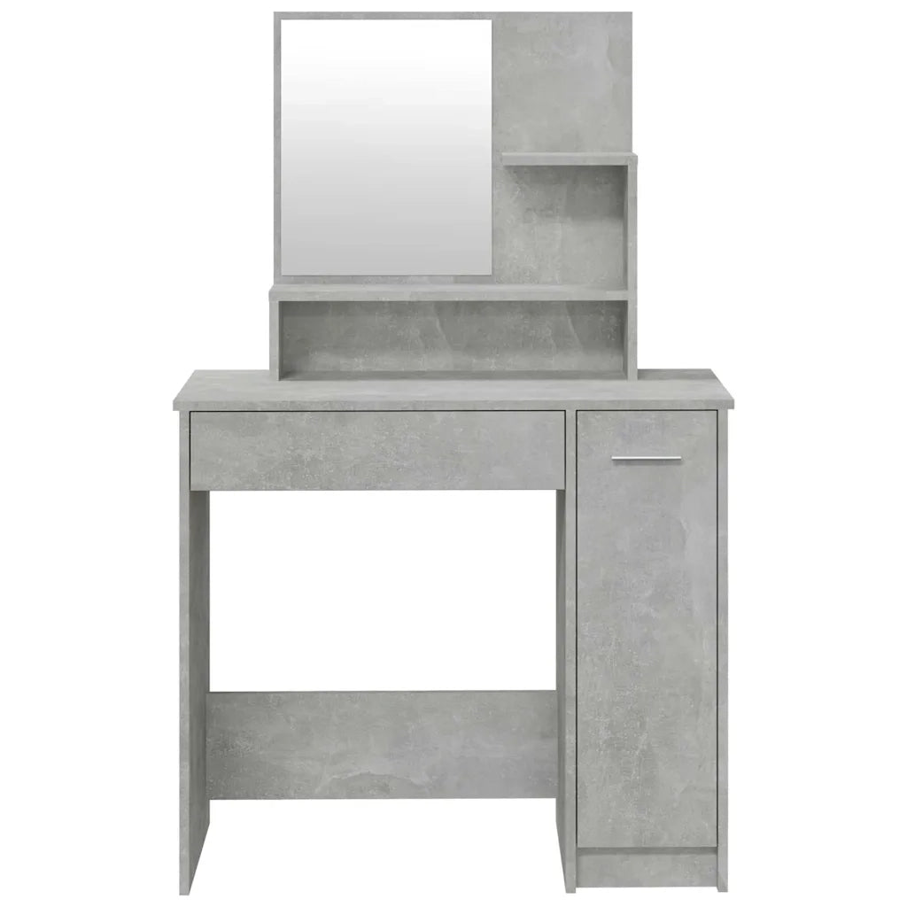 Set Tavolo da Toeletta Grigio Cemento 86,5x35x136 cm 3114150