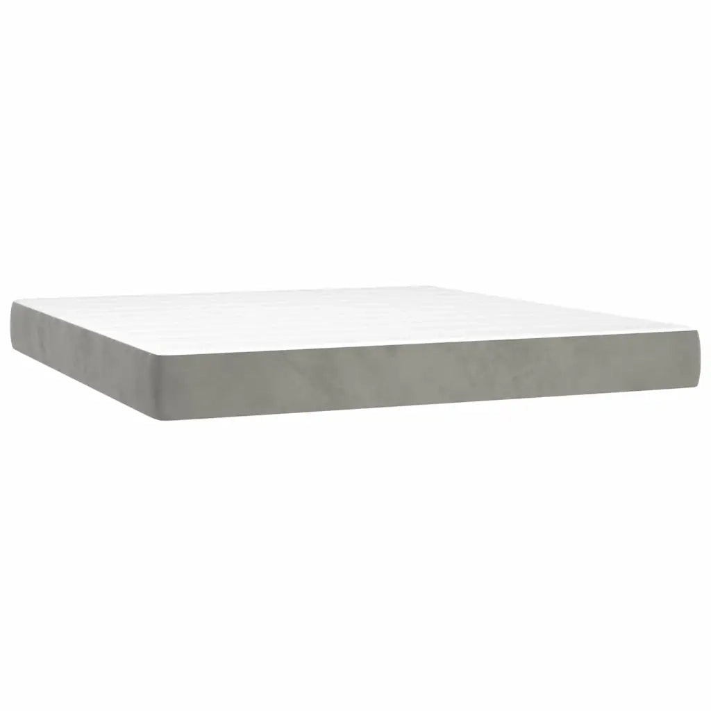 Letto a Molle con Materasso e LED Grigio Chiaro 180x200 cm 3134477