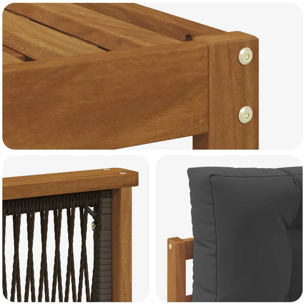 Set di divani da esterno 7 pz Naturale e Antracite 3383085