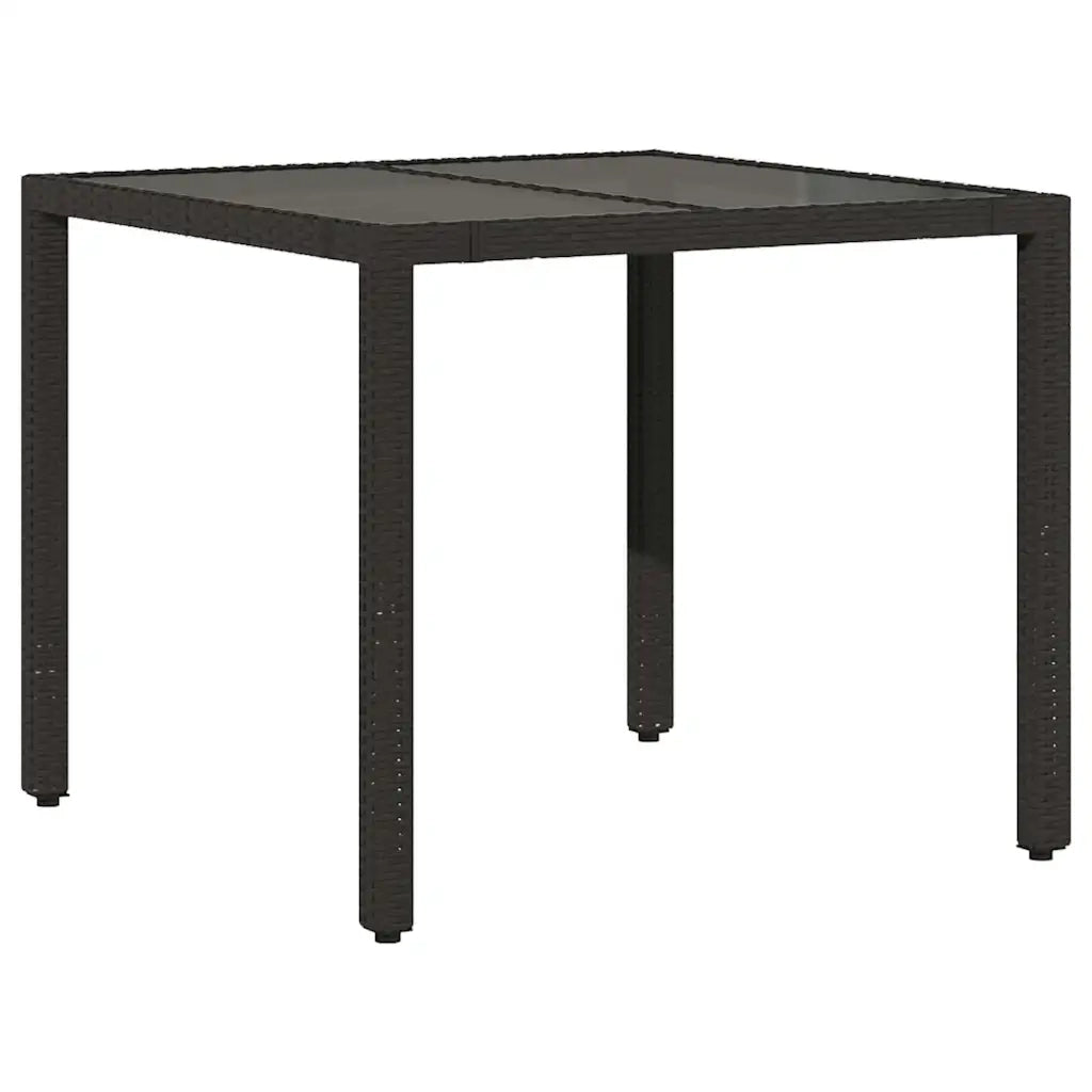 Set da Pranzo per Giardino 5 pcs Nero polyrattan