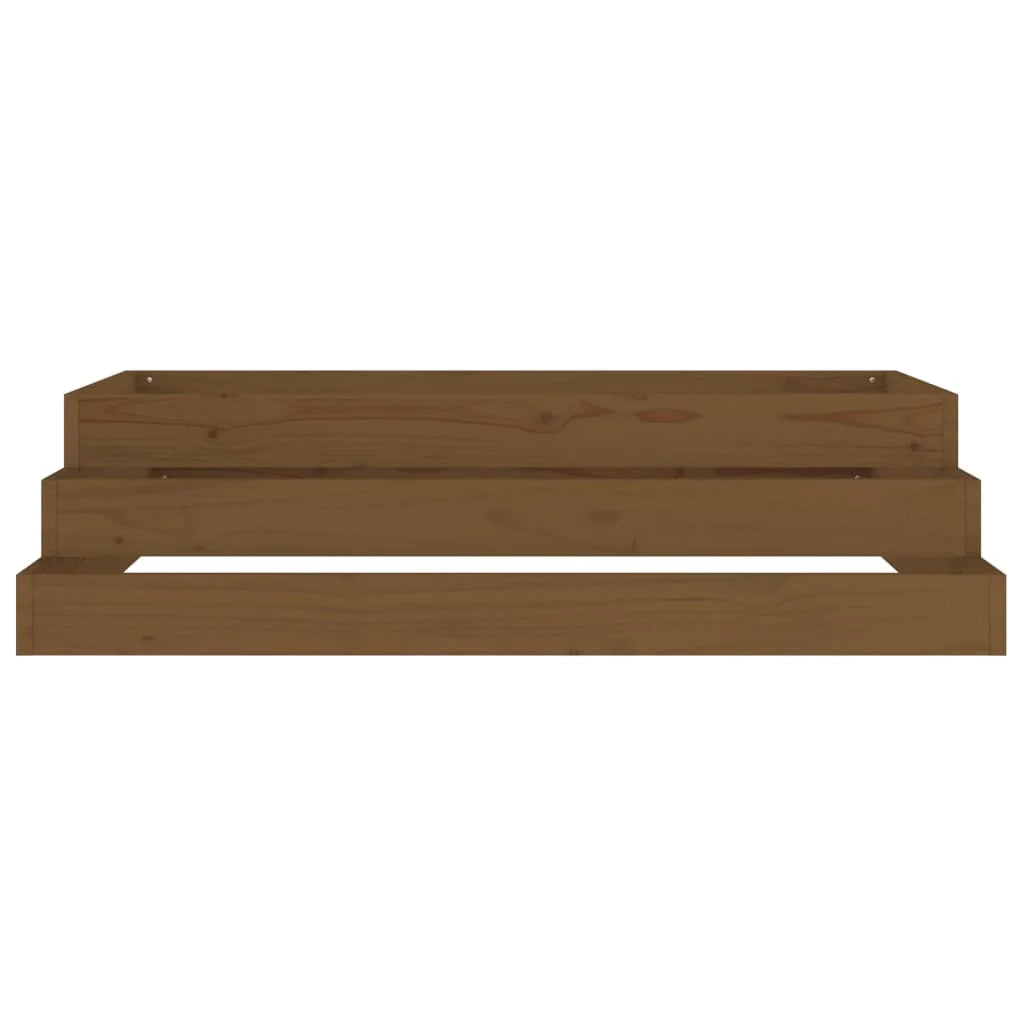 Fioriera rialzata per piante fiori terrazza giardino 110 x 110 x 27 cm legno massello di pino marrone 02_0037312