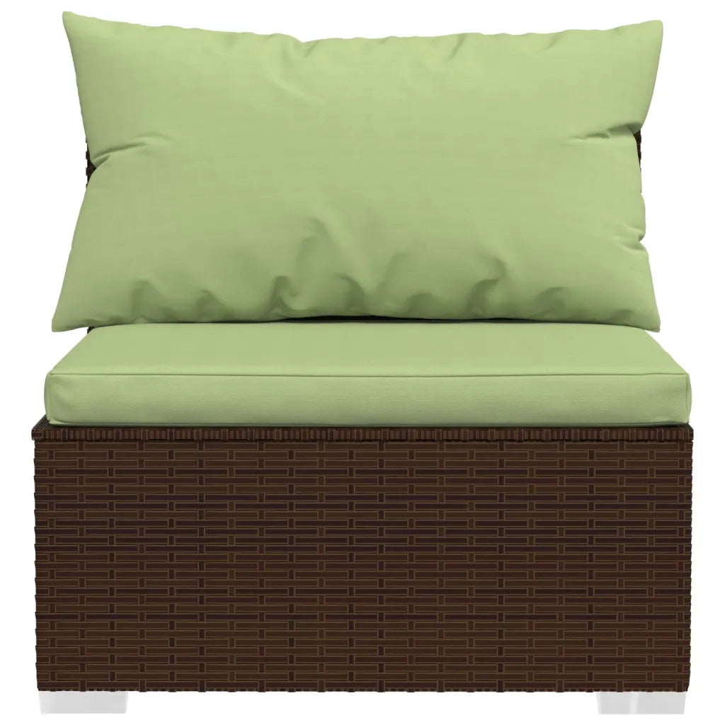 Set Divani da Giardino 8 pz con Cuscini in Polyrattan Marrone 3101964
