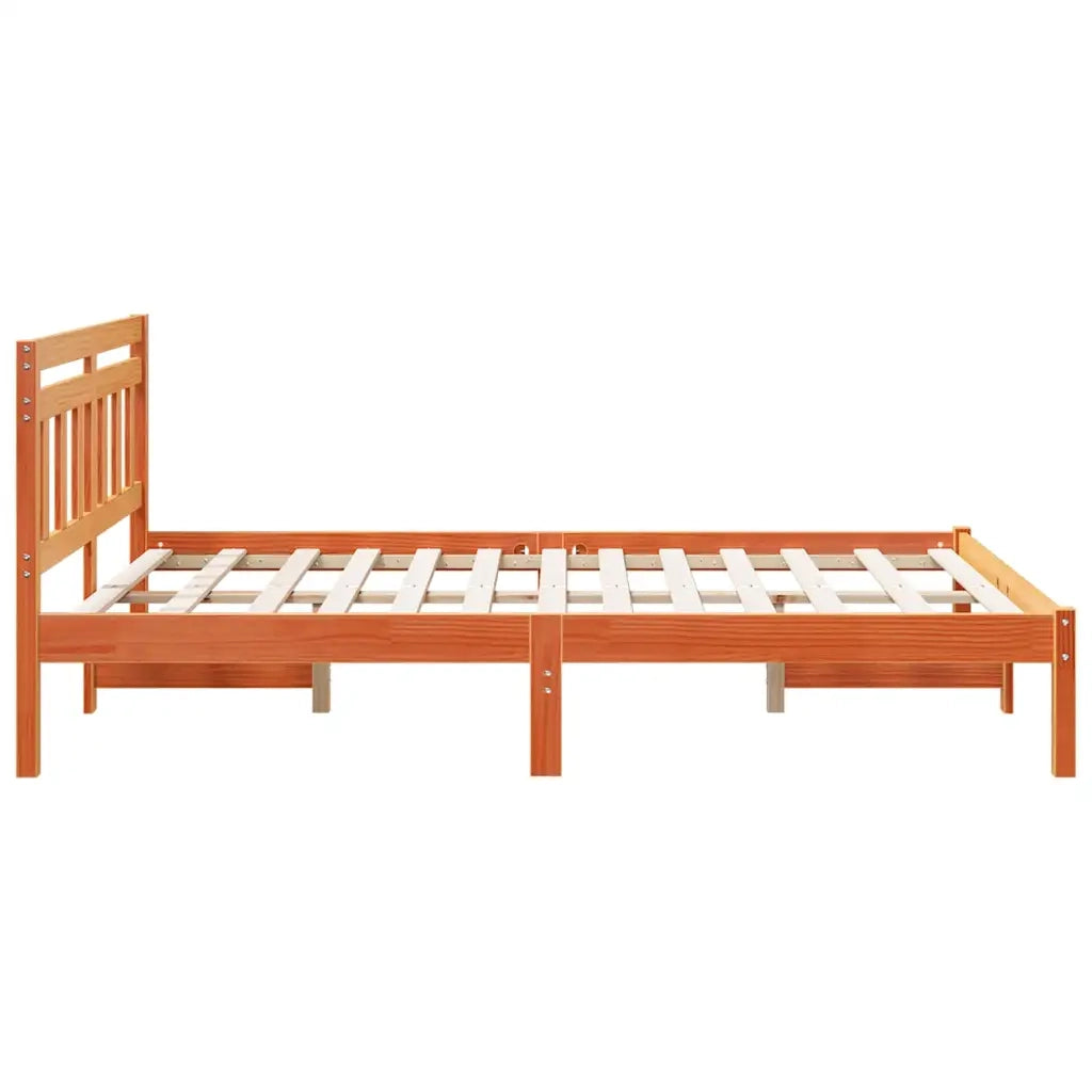 Letto matrimoniale | Letto per adulti | Struttura del letto Marrone 120 x 190 cm Pino massello