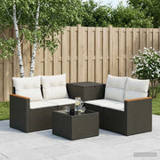 Set di divani 6 pz Nero e Bianco Crema 3447608