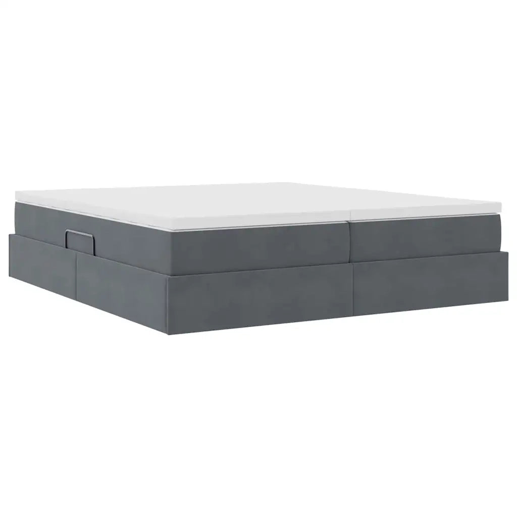 Letto con contenitore e materasso Grigio scuro 180 x 200 cm 3370362