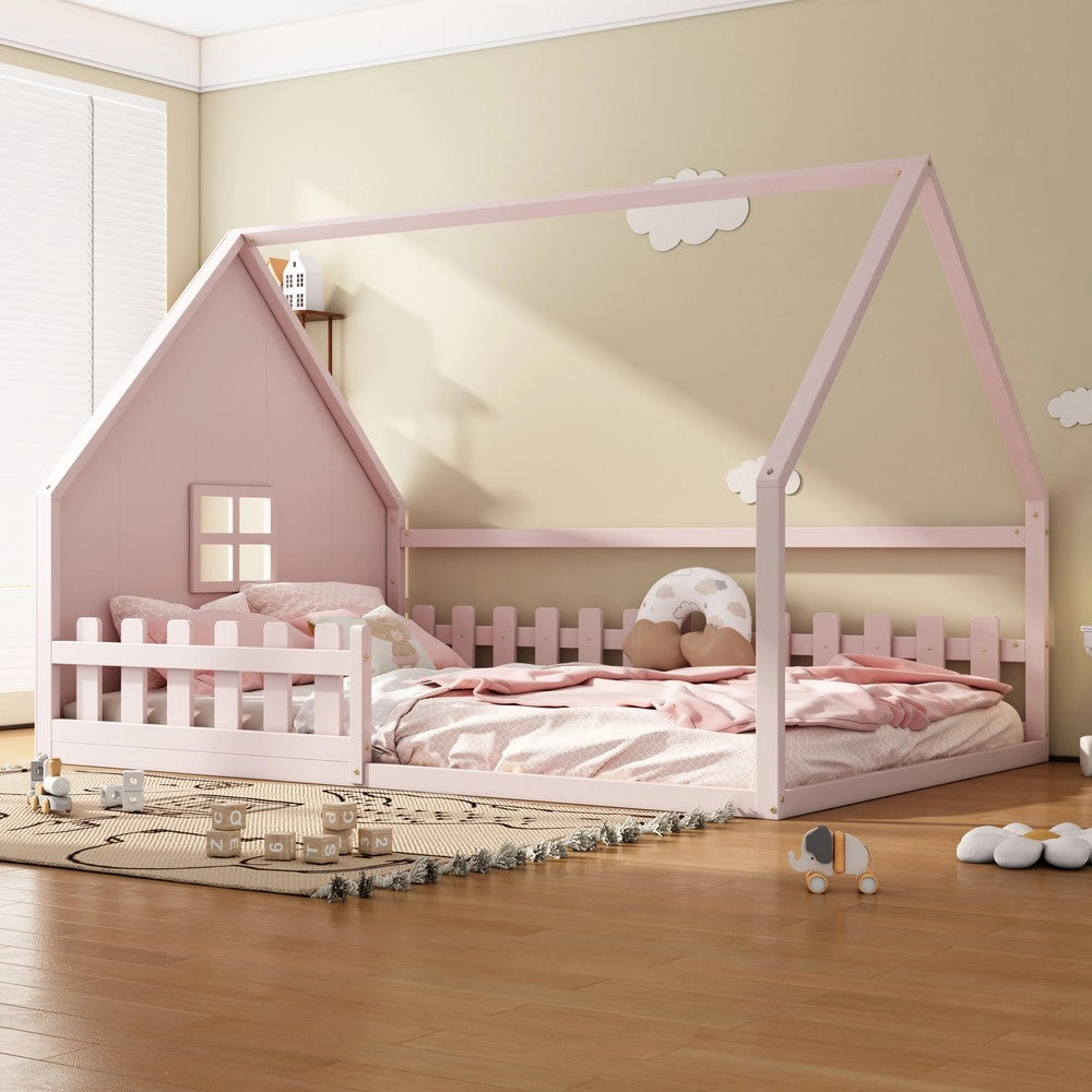 Letto Singolo per Bambini con Sponde ¨C MINIMAL ¨C Pino Rosa 140x200